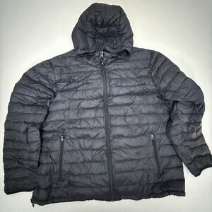 Unbranded Black Hooded Down Puffer Jacket 90/10 Fill Nylon Shell Size XXXL